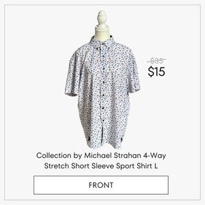 Collection by Michael Strahan 4-Way Stretch Short Sleeve Sport Shirt L